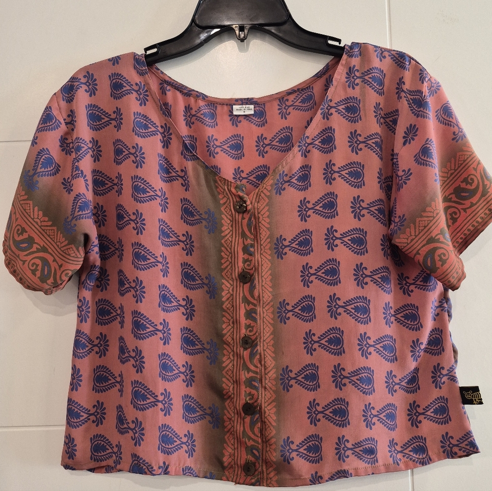 100% silk top As It - check pics starting $5 or free with purchased item